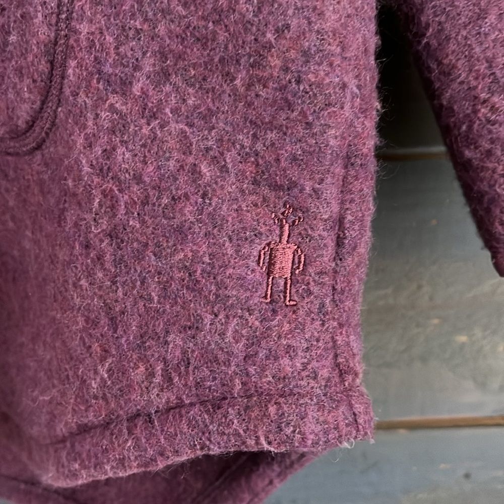 Smartwool Women's $175 Size S Hudson Trail Fleece Poncho NWT Purple - Picture 3 of 11